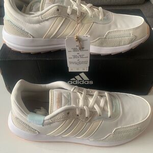 Adidas Women's Cream and White Athletic Shoes